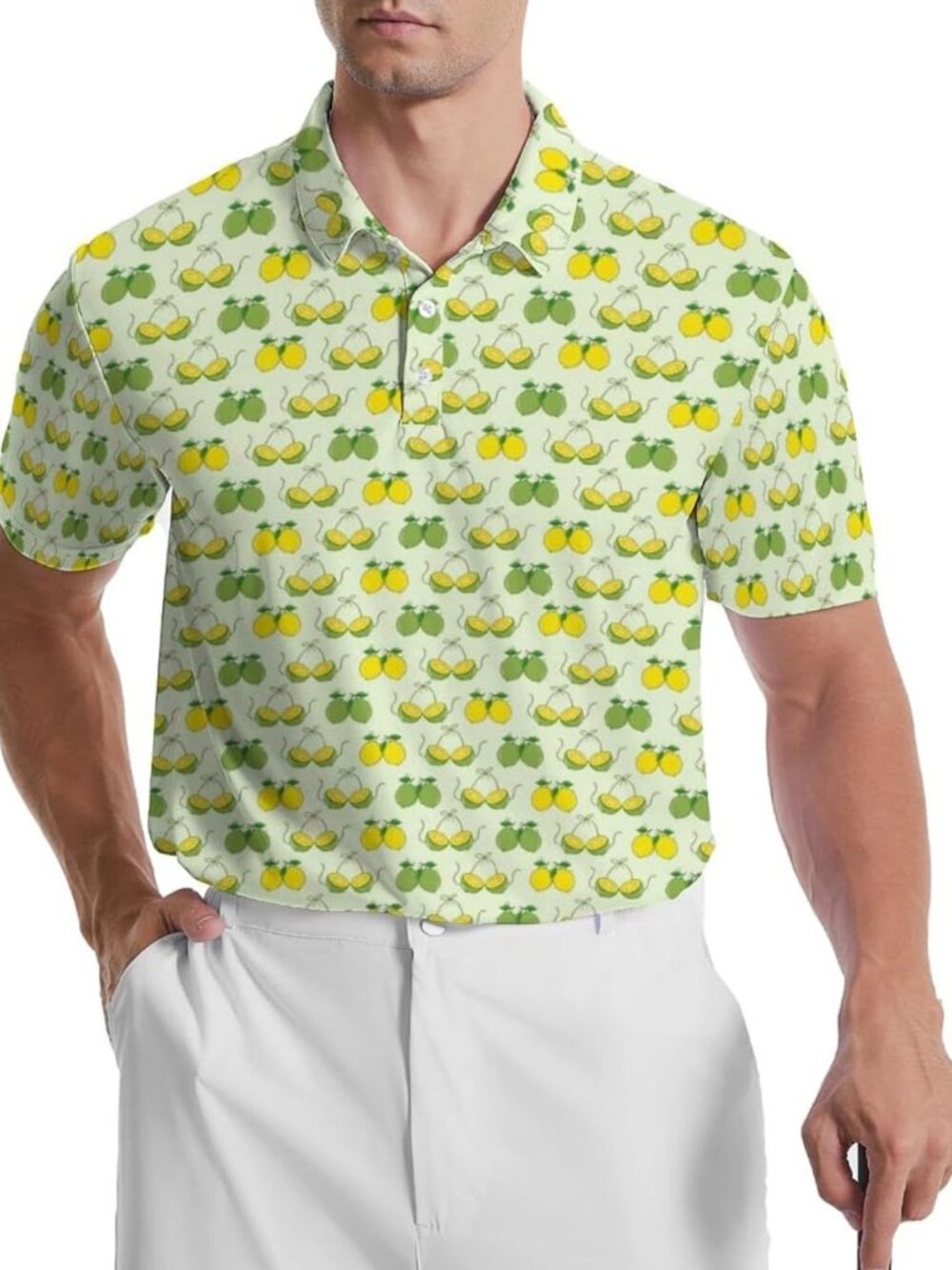 Funny Lemon Lime Golf Polo Shirt Men’s XL Performance Stretch Casual